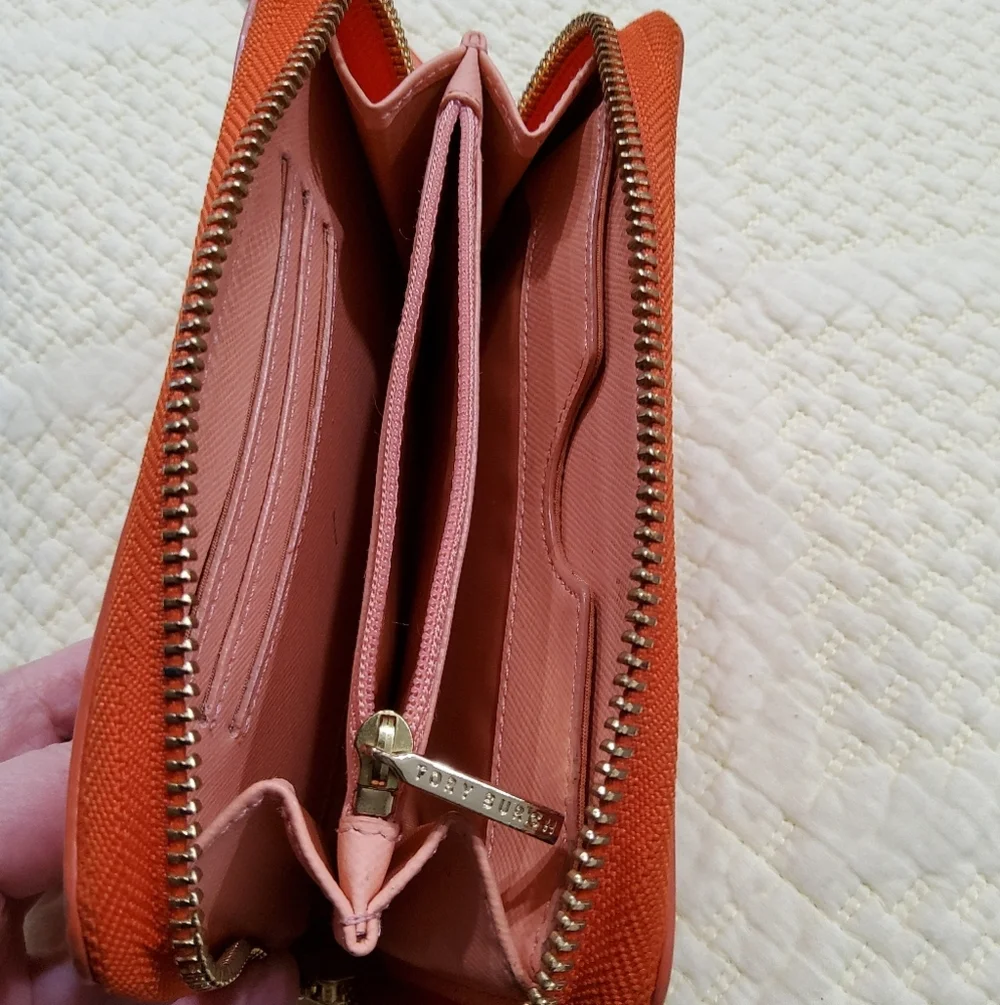 Tory Burch Orange Small Wristlet